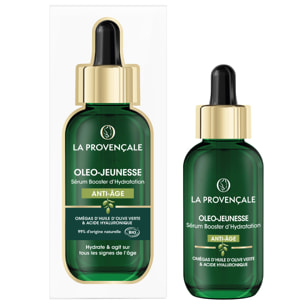La Provençale Oleo-Jeunesse - Sérum Booster d'Hydratation Anti-âge - Omégas d'huile d'Olive verte & Acide hyaluronique - Tous ty