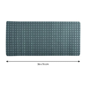 Tapis Fond de baignoire antidérapant Caoutchouc QUADRO 36x76cm Gris MSV