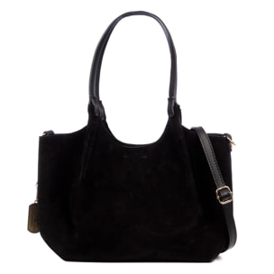 Baragiano bolso tote mujer. Piel auténtica Gamuza.