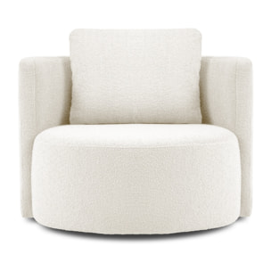 Fauteuil pivotant "Adam" bouclé blanc