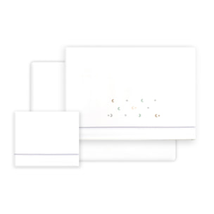 Triptico Cuna Estrella Luna Multicolor + Broche Bco/Gris