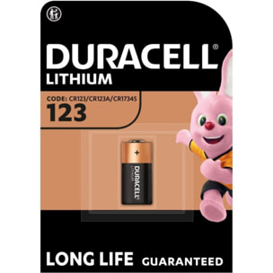 Pile DURACELL CR 123 x1 Lithium