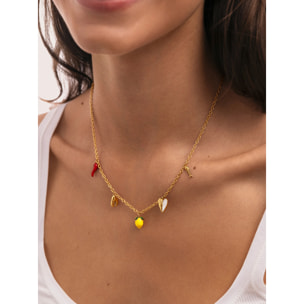 Collana Multicharm Aperitivo Marino Acciao Placcato Oro