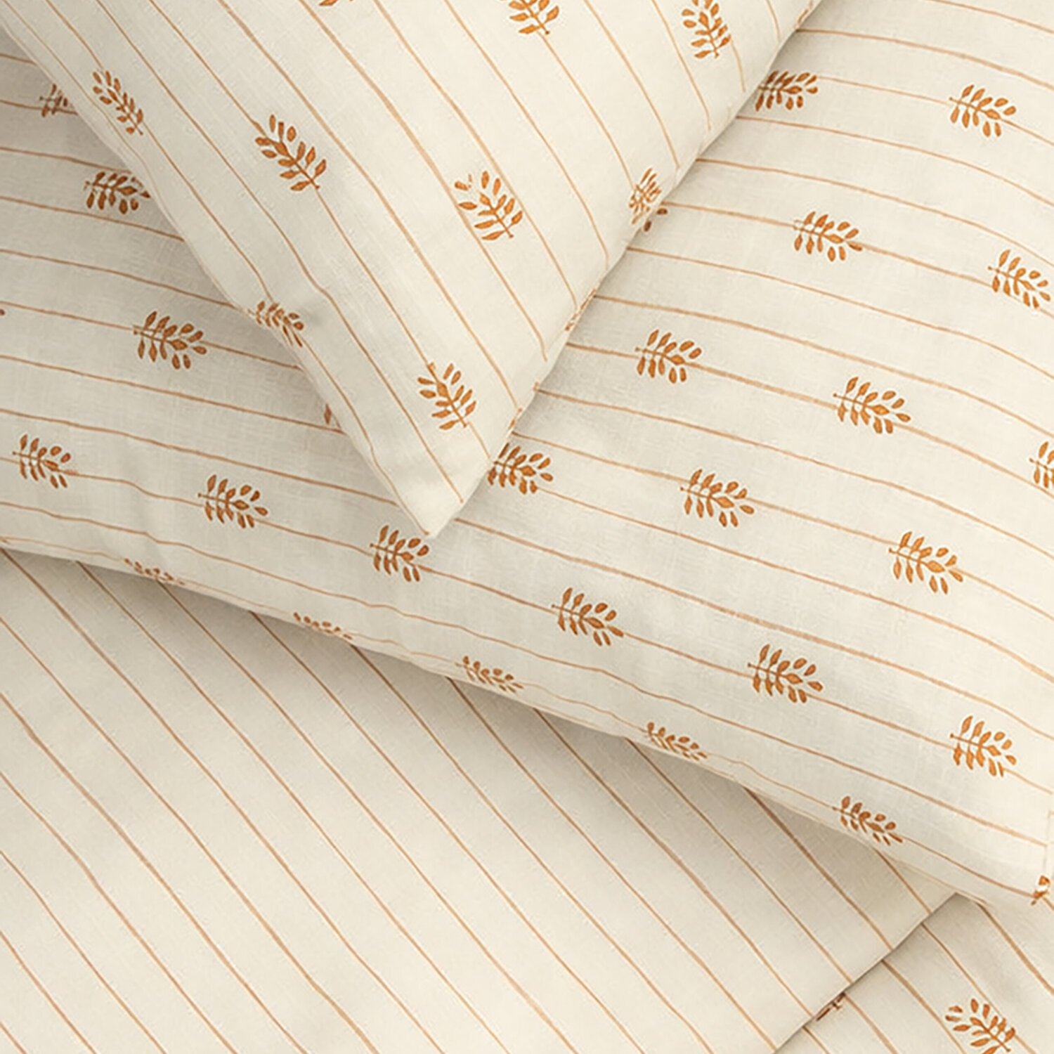 Parure housse de couette 100% coton lavé vintage - beige slub tess
