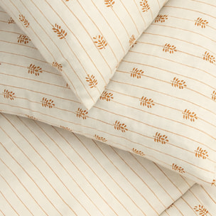Parure housse de couette 100% coton lavé vintage - beige slub tess