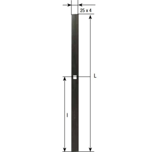 Tige plate eco 2500 mm TORBEL cataphorèse noire pour espagnolette - 0610204