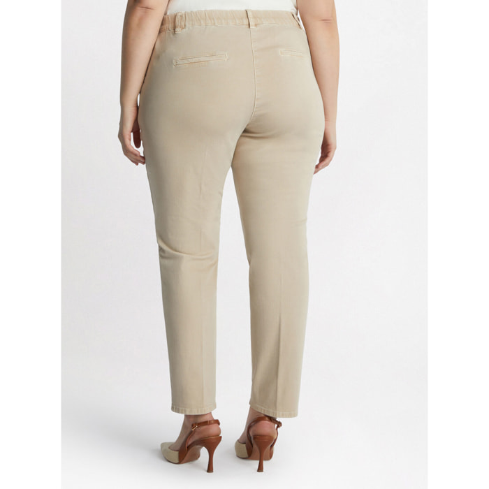 Fiorella Rubino - Pantalón chino de algodón elástico - Beige