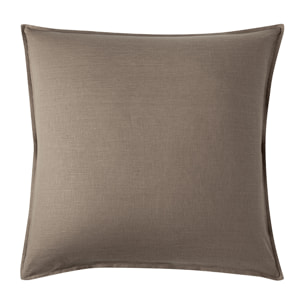 Taie d'oreiller unie en lin, NOUVELLE VAGUE, Marron roseau