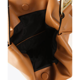 Borsa shopper effetto pelle con logo