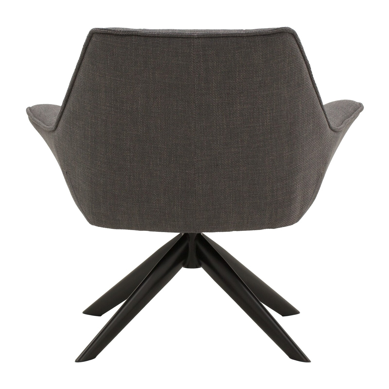Poltrona girevole SEAPORT in tessuto grigio e gambe in metallo nero