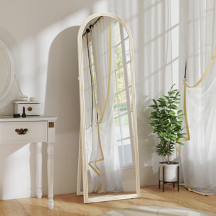 Miroir sur pied et mural pleine longueur 50 x 160 cm cadre pied effet pierre blanc