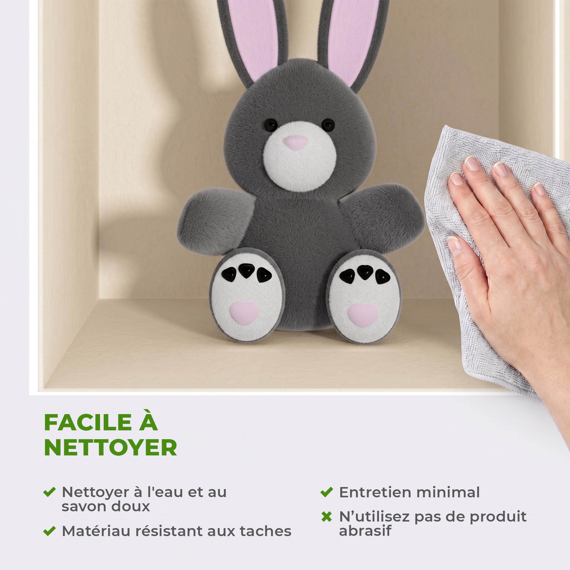 Stickers muraux 3D | Sticker Mural Autocollant effet 3D jouets Lapin gris, chat et lapin en couleur - Stickers adhésifs 3D Chambre Salon Trompe l'oeil