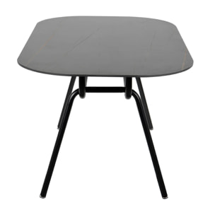 Mesa Comedor Metal-resina Negra 150x90x75 Cm