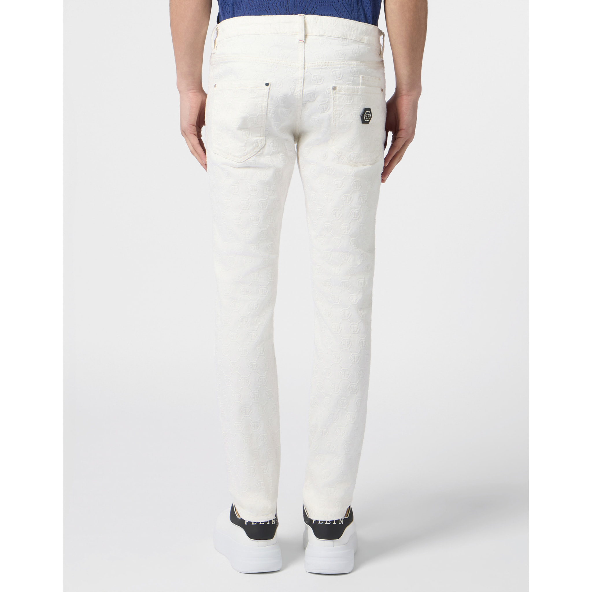PHILIPP PLEIN Super Straight Cut Jeans Embroidery Monogram