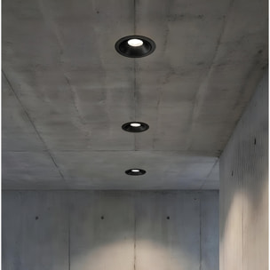 LEDS C4 Downlight IP66 Dako Adjustable ø100mm LED 7.5 Blanco cálido - 3000K ON-OFF Negro 502lm