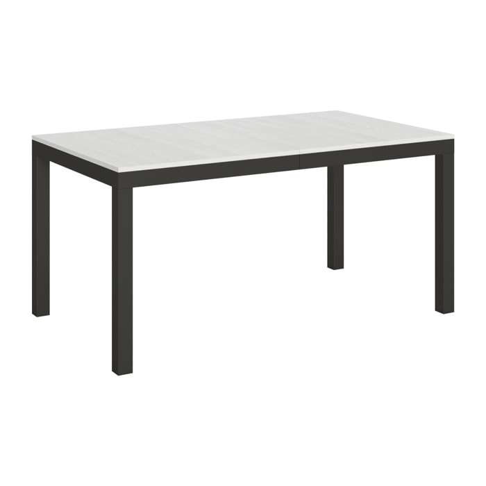 Table extensible 90x160/420 cm Everyday Evolution Frêne Blanc cadre Anthracite