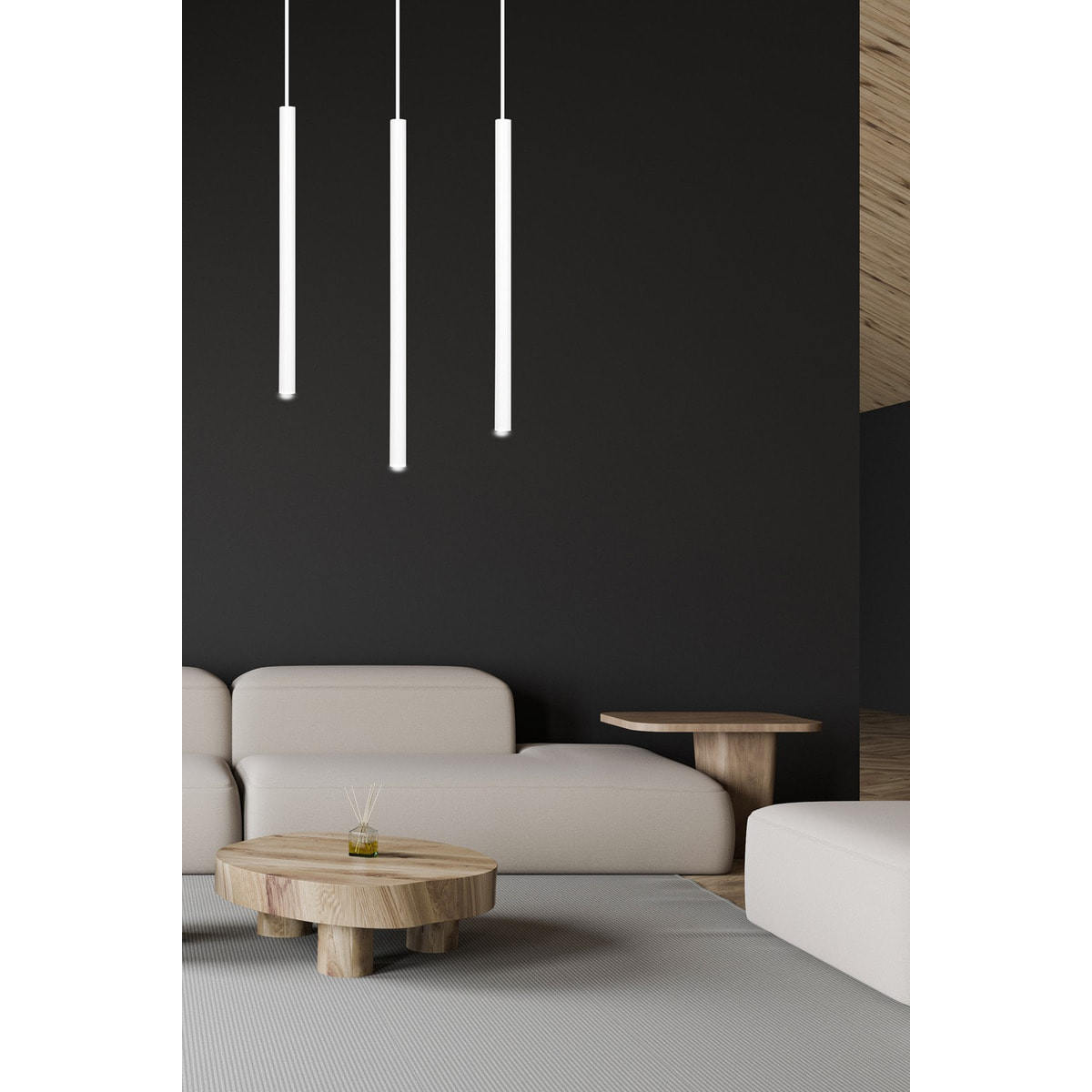 Lampada a sospensione Selter in acciaio bianco opaco