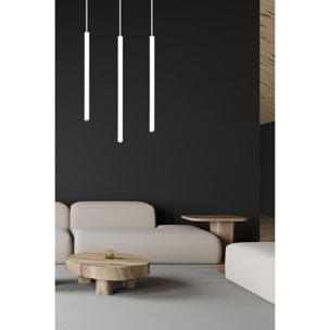 Lampada a sospensione Selter in acciaio bianco opaco