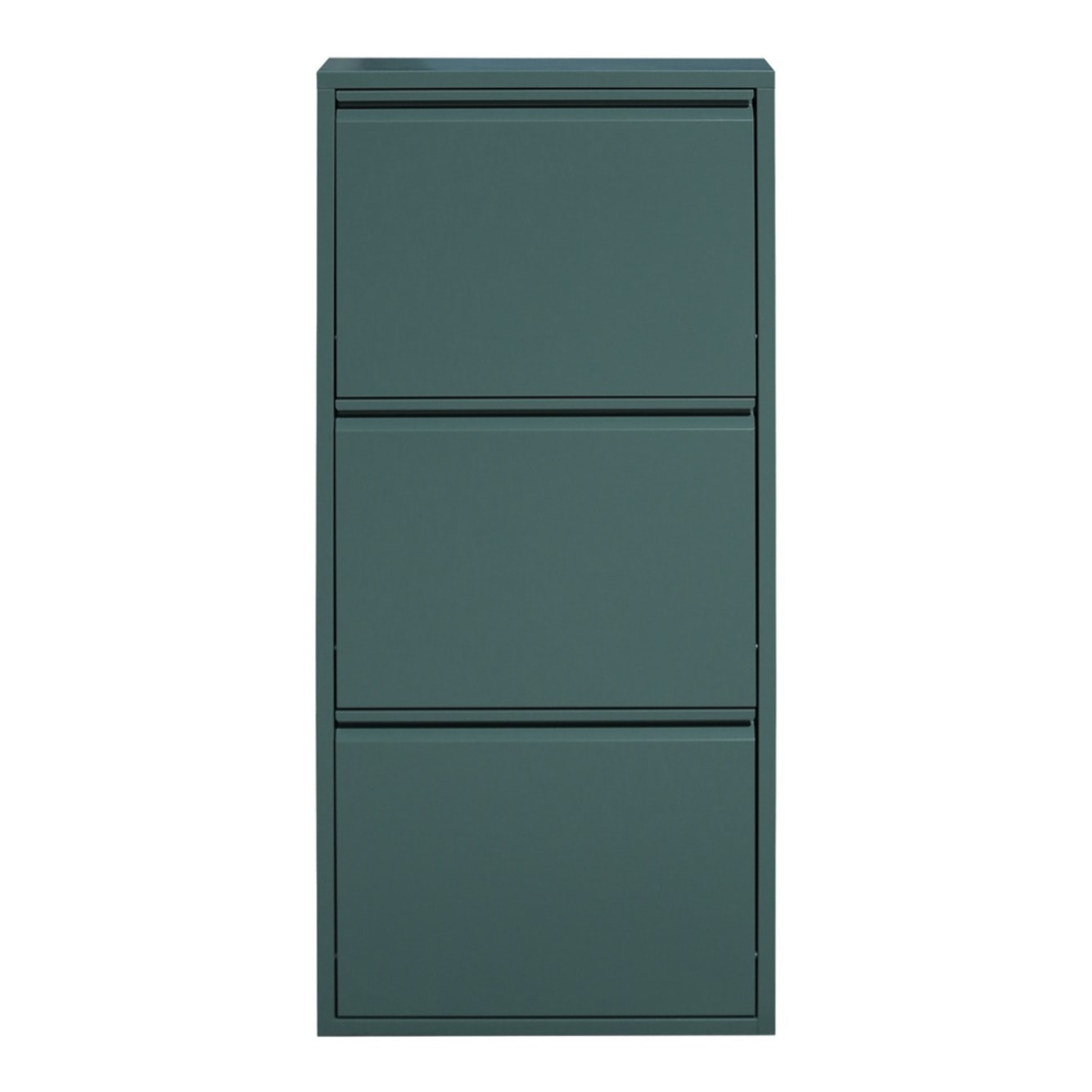 Scarpiera 3 ante salvaspazio in metallo verde - Emy