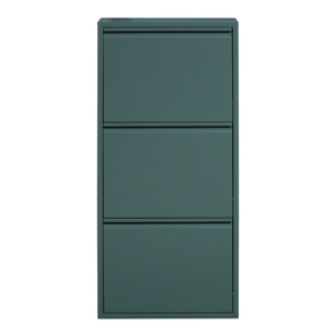 Scarpiera 3 ante salvaspazio in metallo verde - Emy