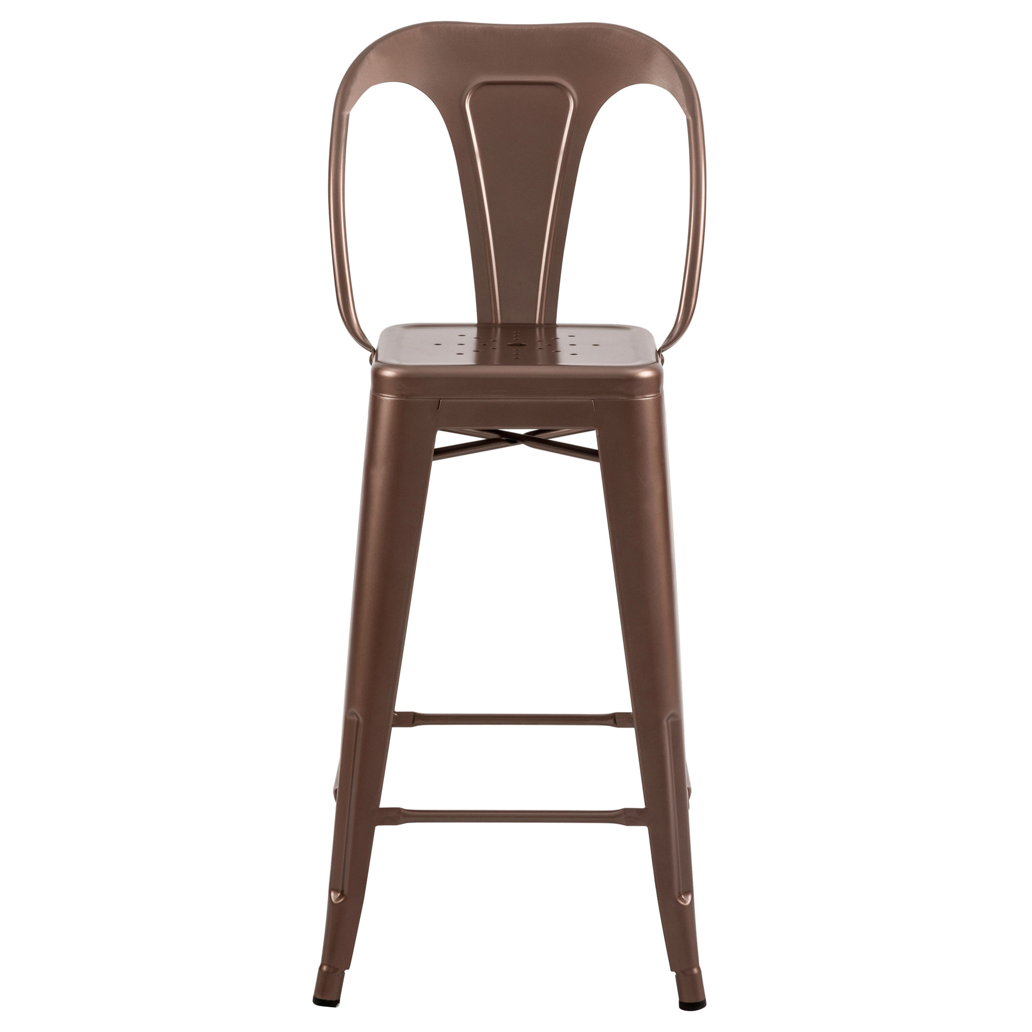 Lot de 2 chaises pour îlot central 67 cm en métal cuivre - Indus