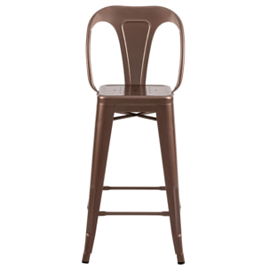 Lot de 2 chaises pour îlot central 67 cm en métal cuivre - Indus