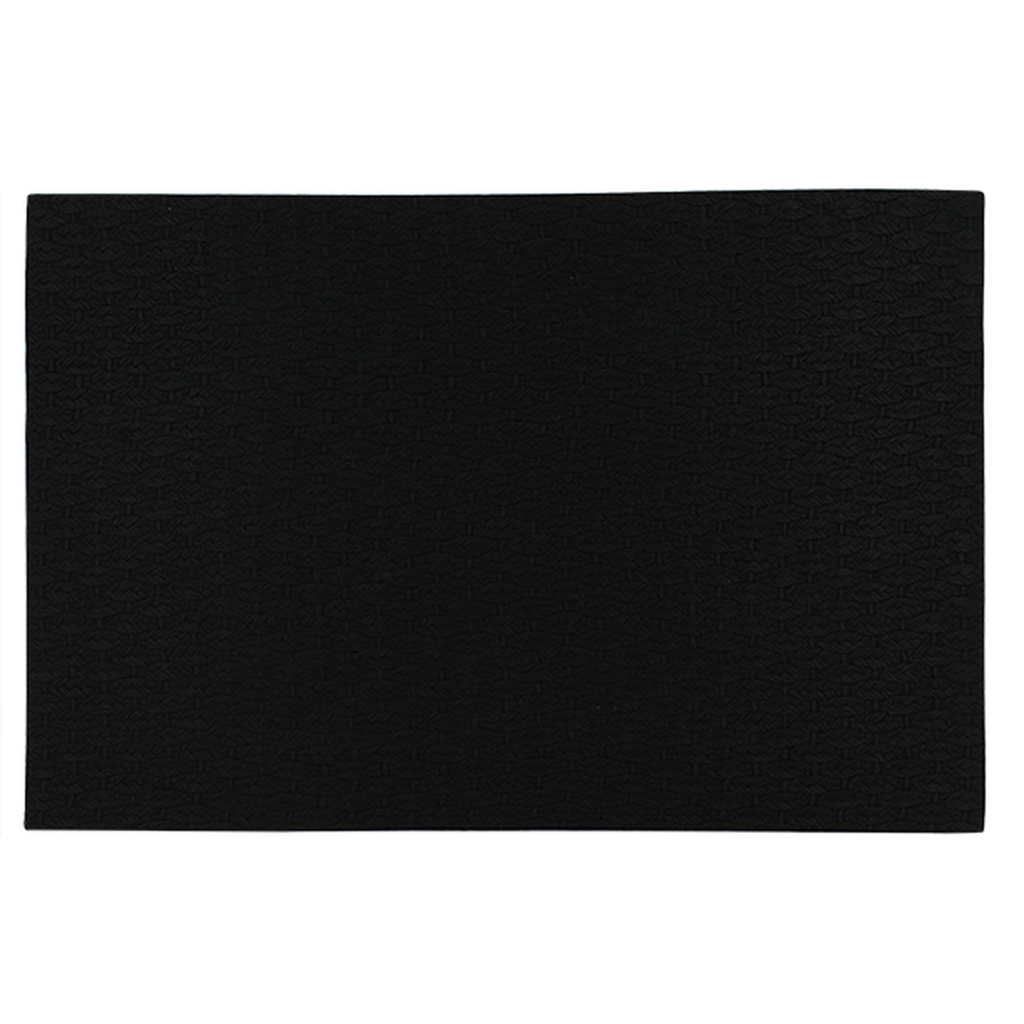 Lot de 6 sets de table en plastique effet cuir tressé noir 43x30cm ICA