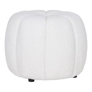 Pouf Paisley Teddy Bianco Panna — Ø48×38 cm, HN1259