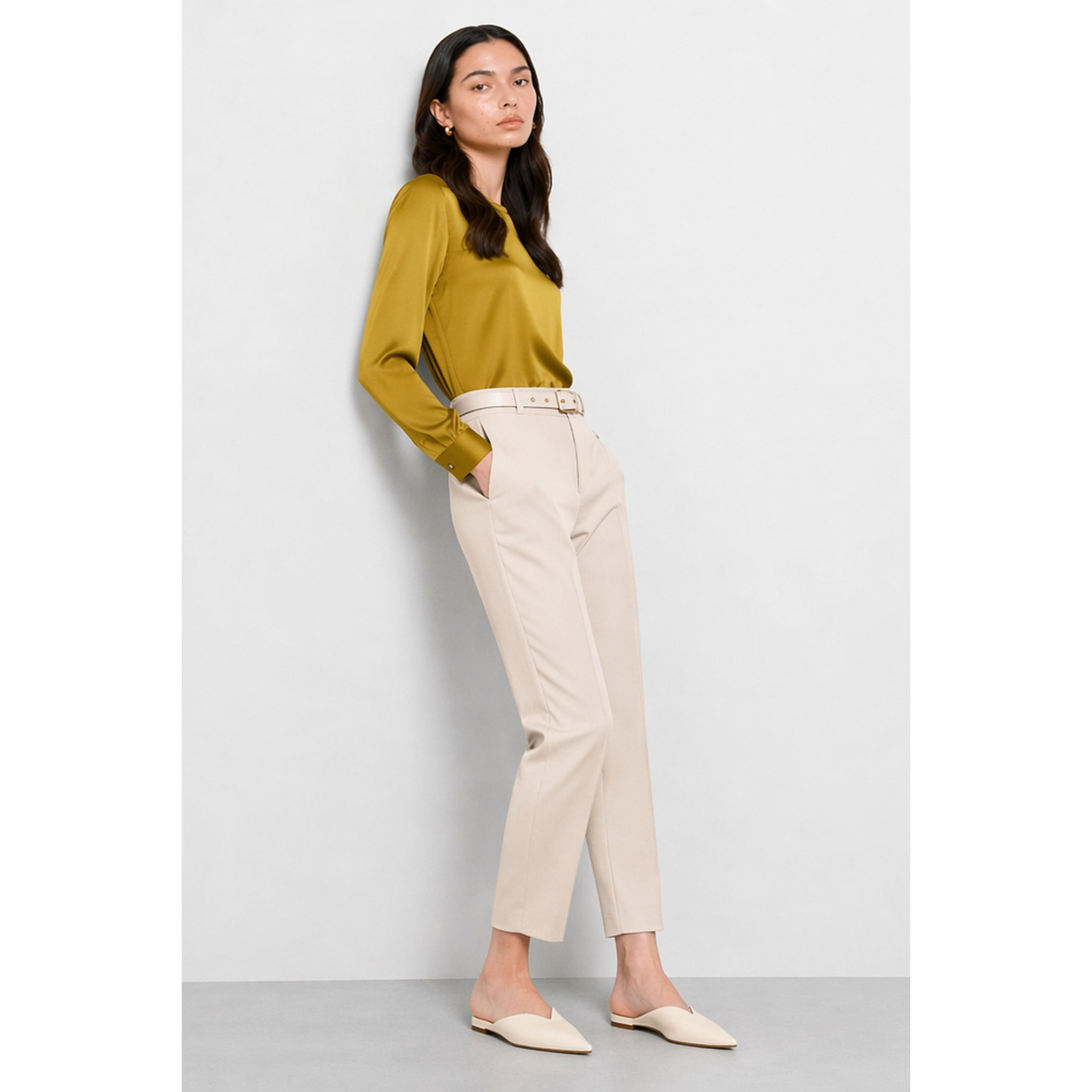 Kocca - Pantaloni sartoriali da donna a vita alta con cintura Donna