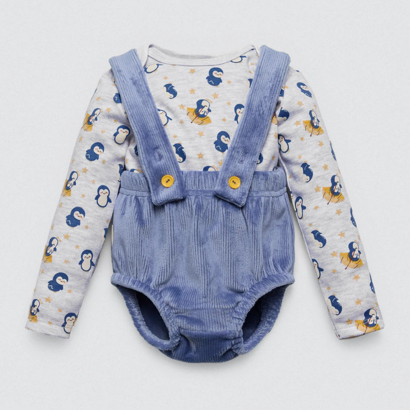 Set di tutina corta e maglietta a maniche lunghe per neonato Penguin Toy