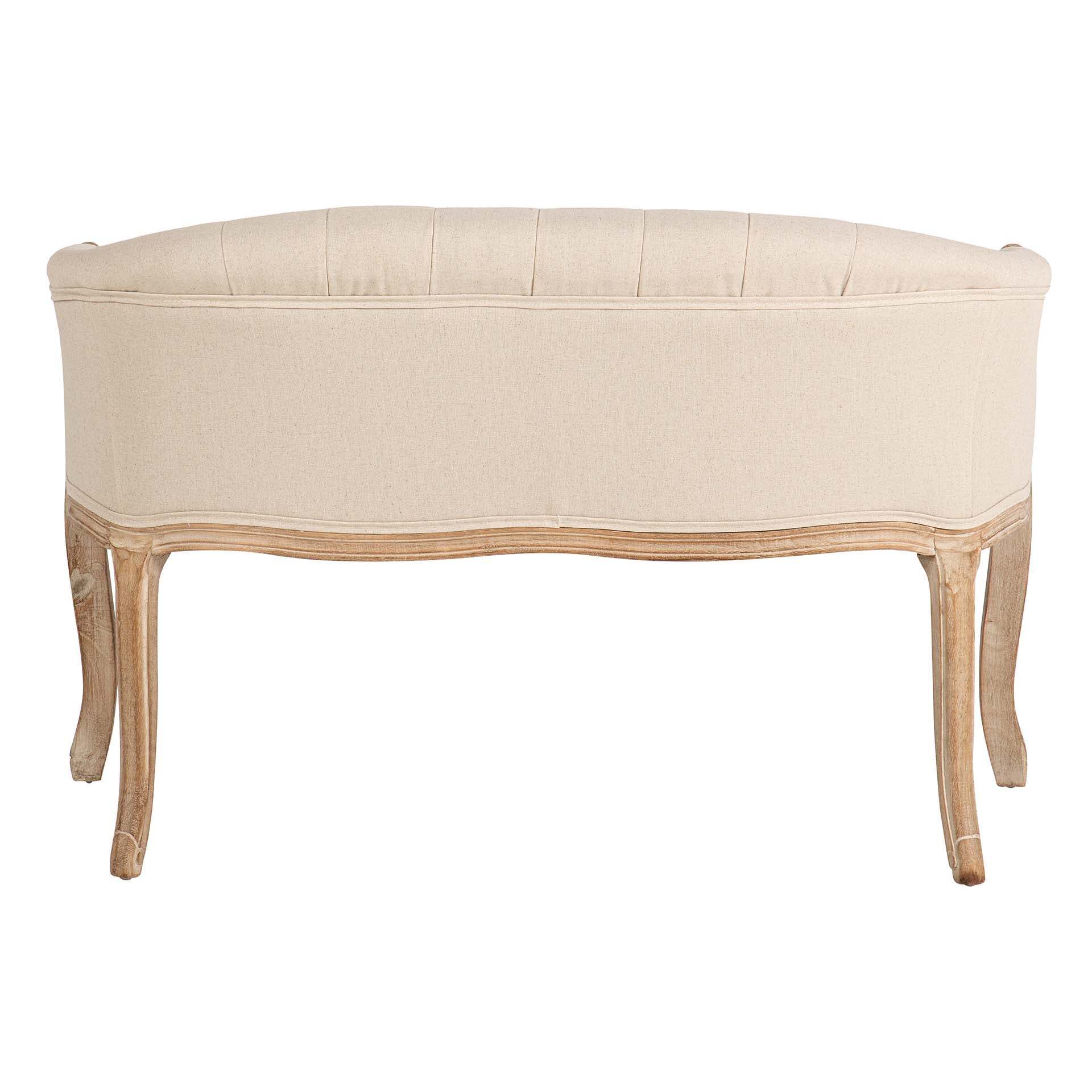 Butaca Doble Beige Capitoné Madera 107x61x71 Cm
