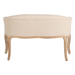 Butaca Doble Beige Capitoné Madera 107x61x71 Cm
