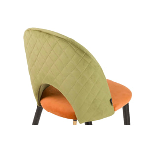 Silla Velvet Verde Naranja 49x54x87 Cm