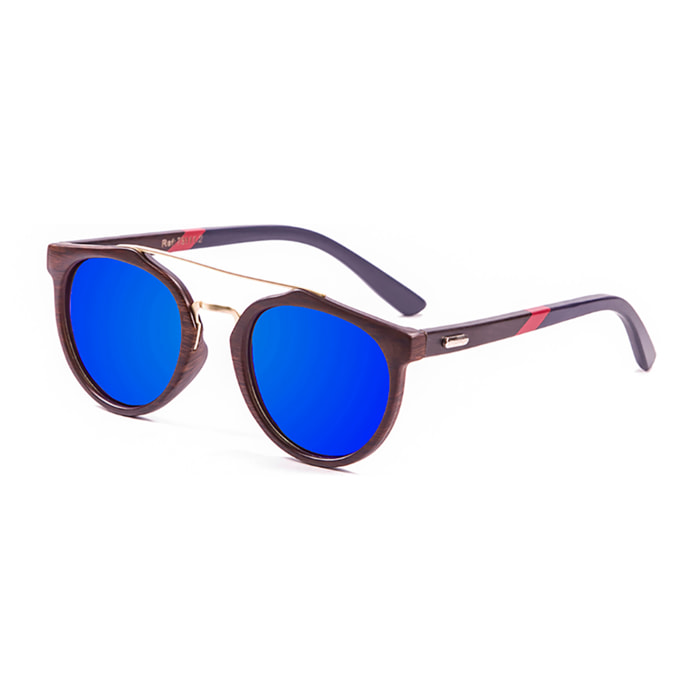 Gafas de sol PALO ALTO RICHMOND WOOD - Marrón oscuro / Revo azul y marrón bambú con patilla roja y azul oscura