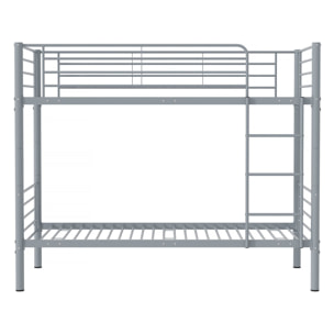 Lit superposé "ADAM" -  90 x 190 cm - Métal - Gris