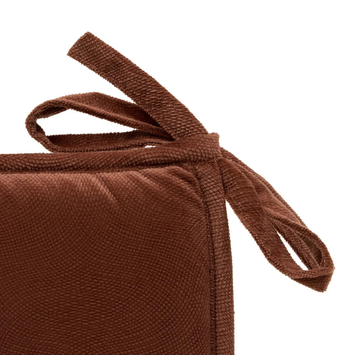 Galette de chaise Lilou marron tonka 38x38cm