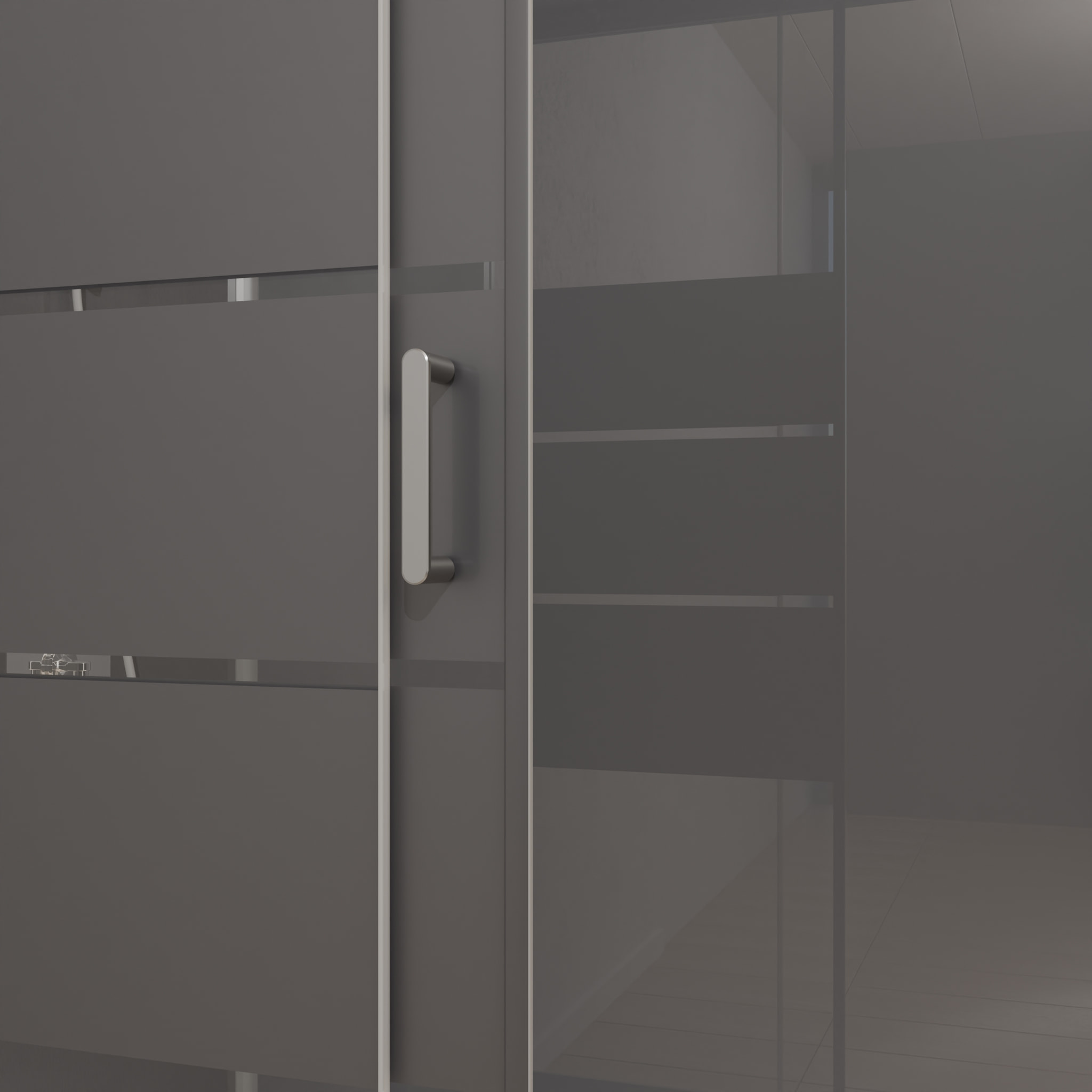 Cabine de douche rectangle 110x80x215cm - SILVERY STRIPE RECTANGLE