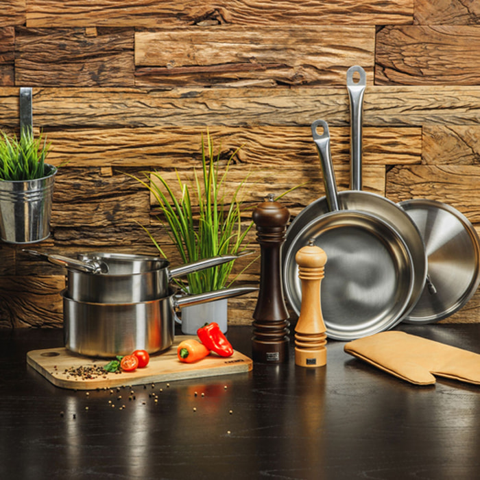 Casserole professionnelle acier inoxydable 24cm - tous feux  PROFESSIONNEL