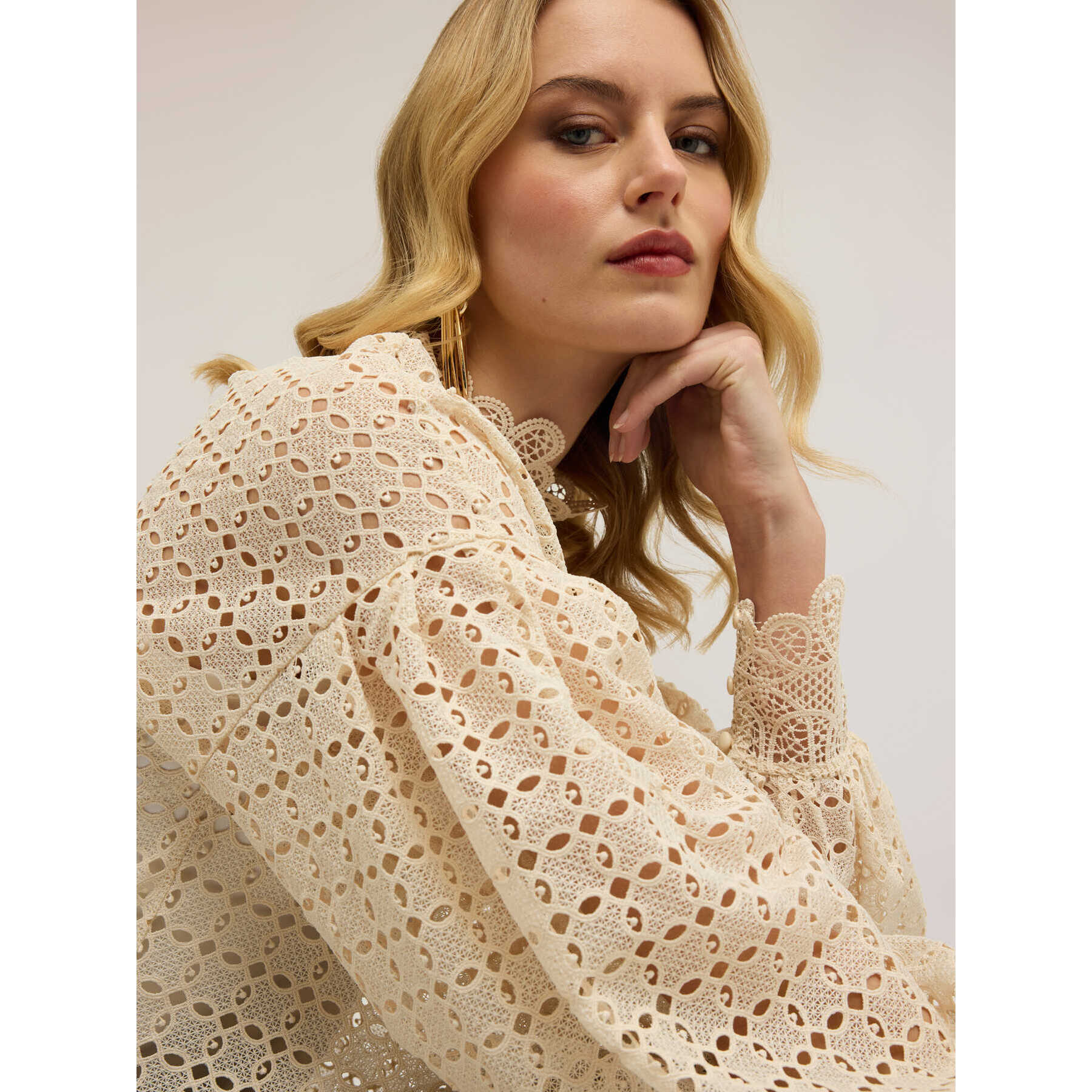 Motivi - Blusa in sangallo traforato - Bianco