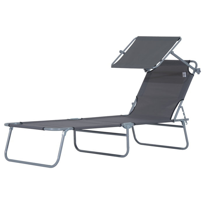 Transat pliable – Grand confort – Pare-soleil réglable