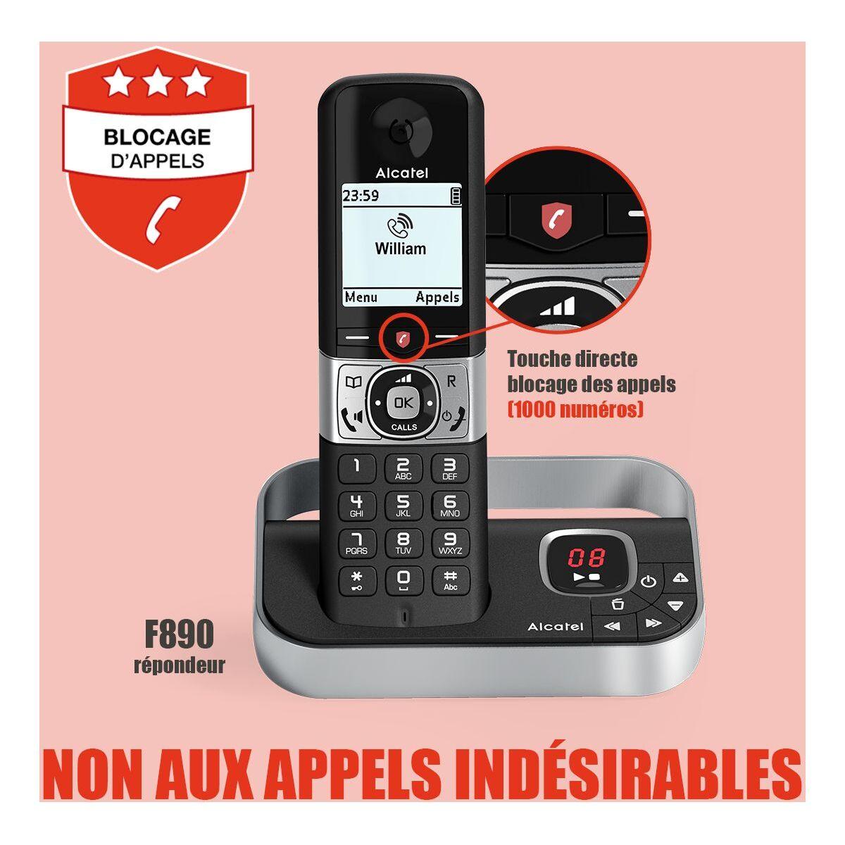 Alcatel Téléphone sans fil ALCATEL F890 Voice Trio Noir Veepee