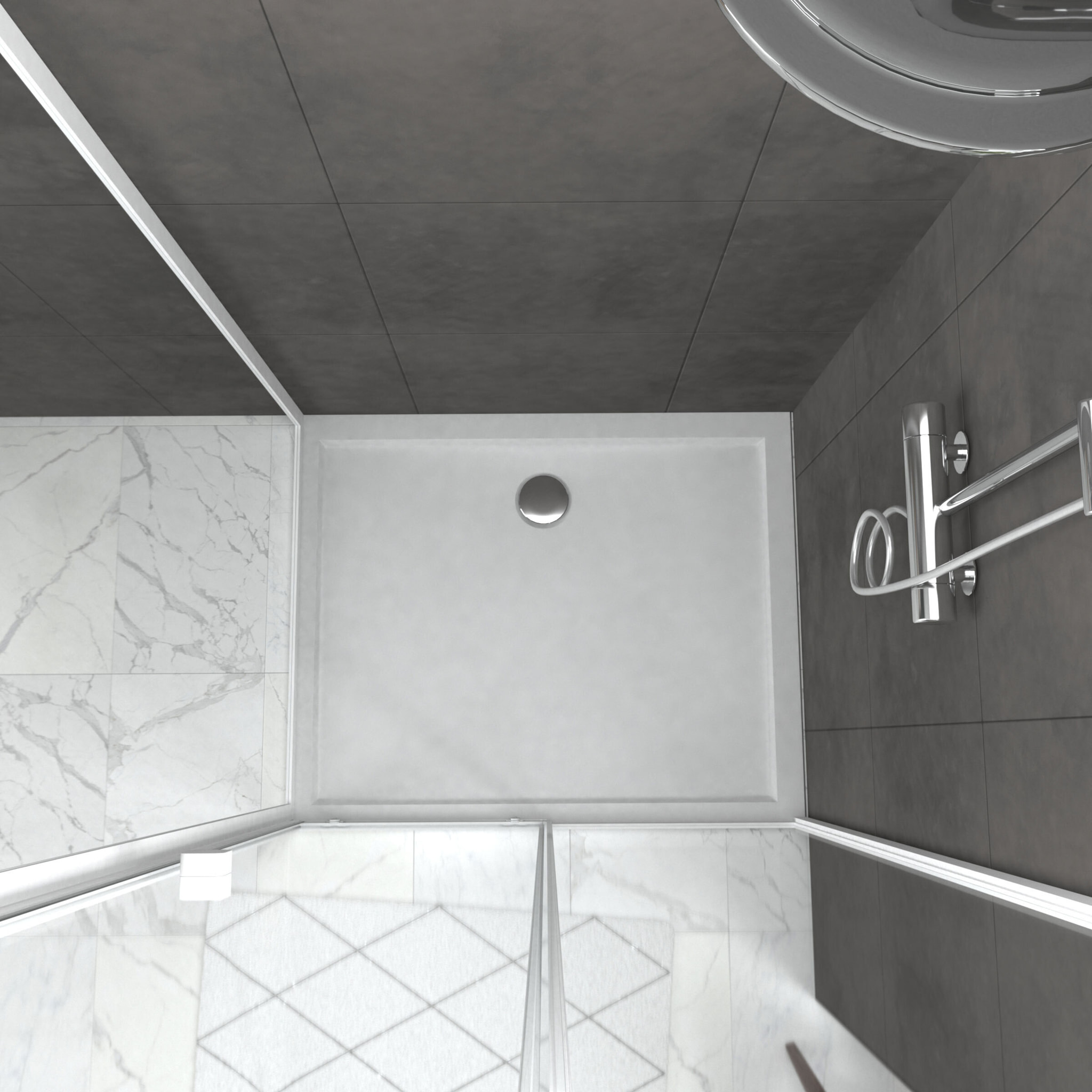 Pack porte de douche Coulissante blanc 100X185 cm + paroi de retour 80cm + receveur à poser - WHITY