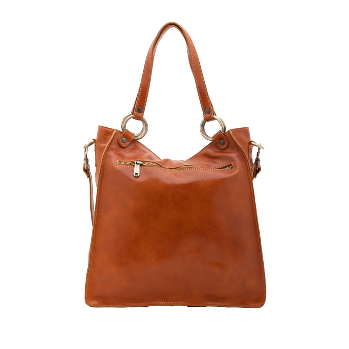 Borsa a spalla da donna - Modello False - Vera pelle - 38.0 x 37.0 x 10.0 cm