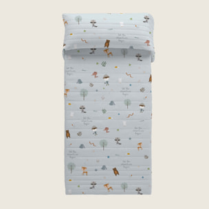 Colcha Bouti Estampada - Reversible - Infantil - 100% Algodón - Cuna - Aventura Bosque