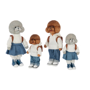 J-Line figurine Caniche Manteau + Sac - polyrésine - mix - large - 2 pièces