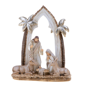 NativitÃ Con Palme. Altezza 22 Cm - Pezzi 1 - 18X22X7cm - Colore: Verde - Bianchi Dino - Articoli Natalizi