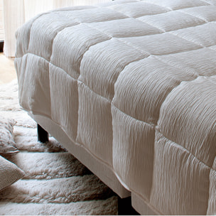 Edredon ou jeté de lit  - Effet Froissé - Ecru