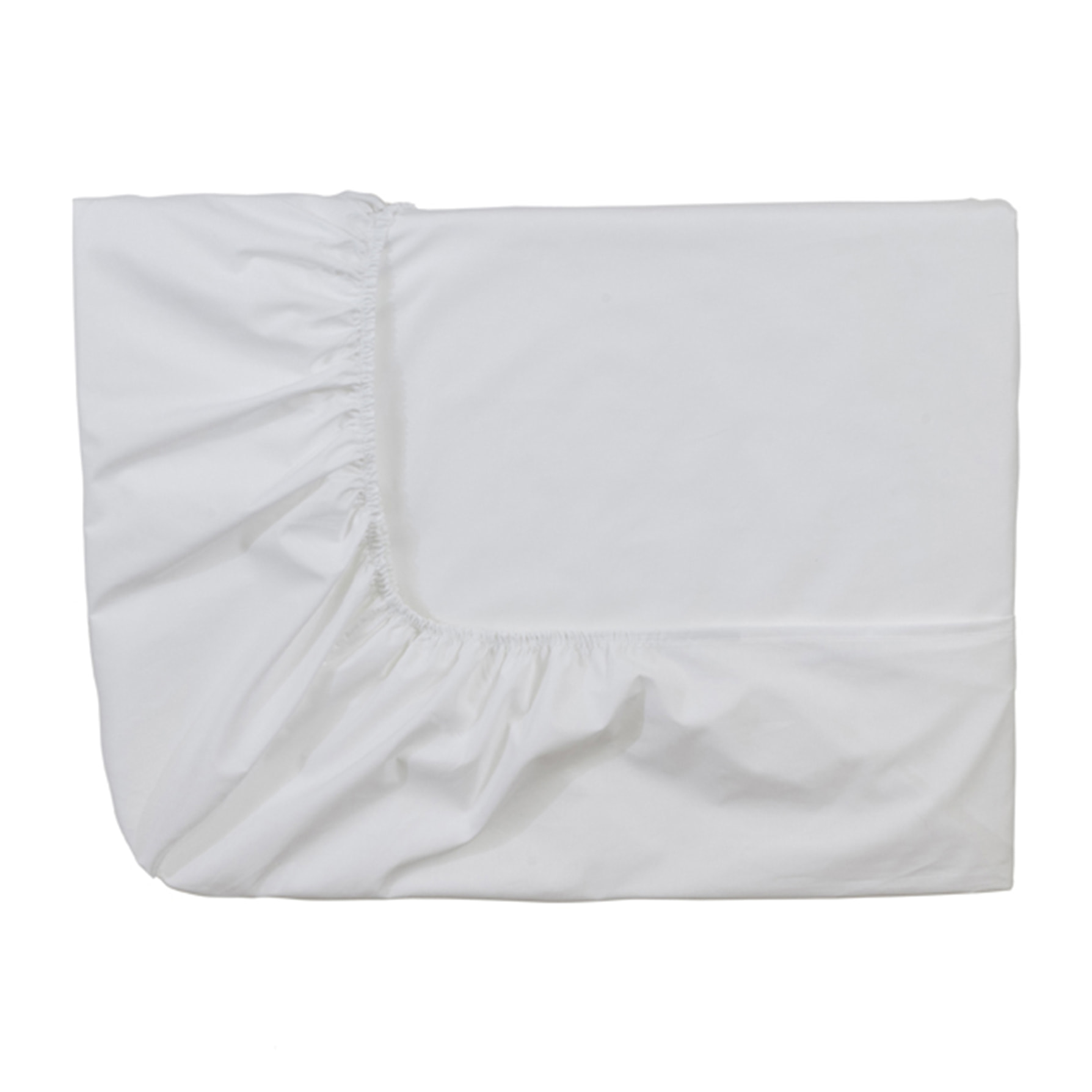 Drap housse uni en coton, STAR LINE, Blanc