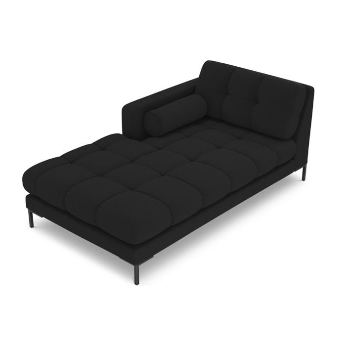 Méridienne gauche "Bali" en tissu structurel noir