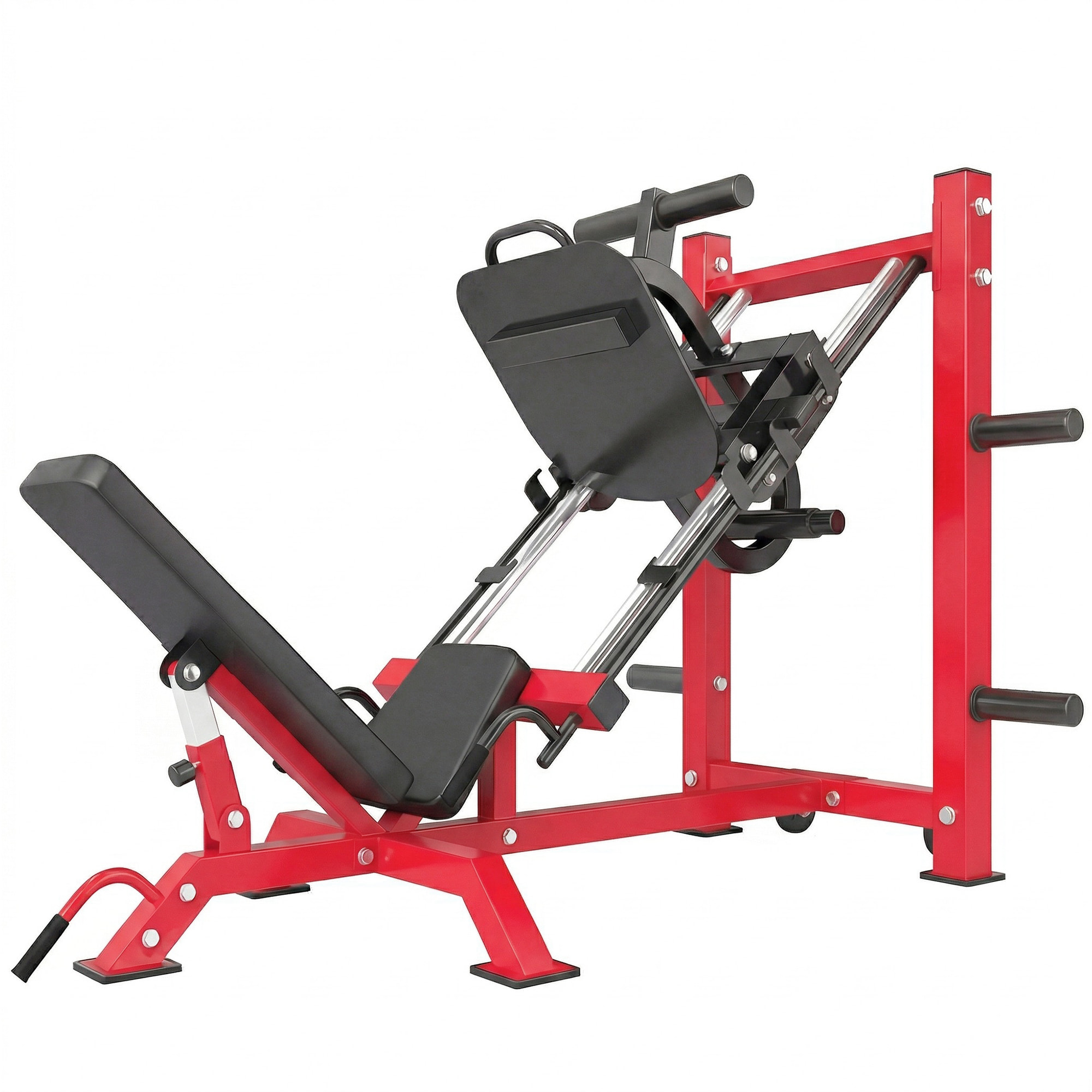 Presse à cuisses leg press machine pro 455kg compatible disques 25/50mm noir rouge